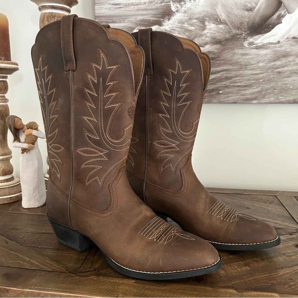 BNNU Ariat Heritage Western Boots - Distressed Brown